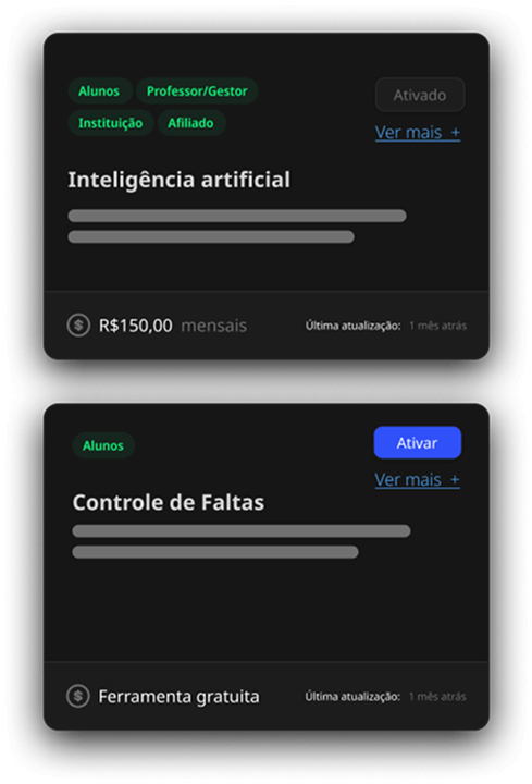 Detalhes das funcionalidades do negócio